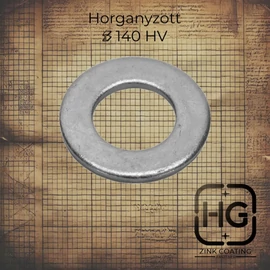 Horganyzott lapos alátét, DIN 125A szabványú, 140HV minőségű