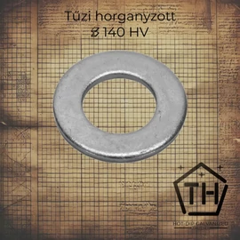 Tűzi horganyzott lapos alátét, DIN 125A szabványú, 140HV minőségű