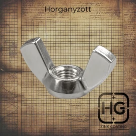 Horganyzott szögletes szárnyas anya, DIN 315 szabványú