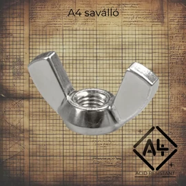 Saválló szögletes szárnyas anya, DIN 315 szabványú, A4 minőségű