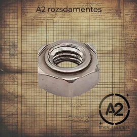 Rozsdamentes hatlapú hegeszthető anya, DIN 929 szabványú, A2 minőségű