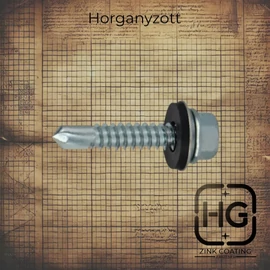 Horganyzott fűzőcsavar gumis alátéttel, DIN 7504F szabványú