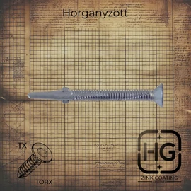 Horganyzott TX torx platócsavar, DIN 7504T szabványú