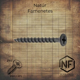 Ritka famenetű gipszkartoncsavar, DIN 7505TF szabványú