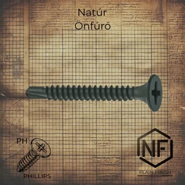 Önfúró gipszkartoncsavar, DIN 7505TI szabványú