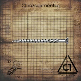 Rozsdamentes teraszcsavar, C1 minőségű