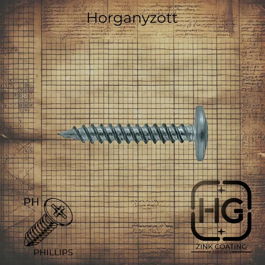 4,2 x 13 mm Horganyzott opelcsavar, DIN 968C szabványú