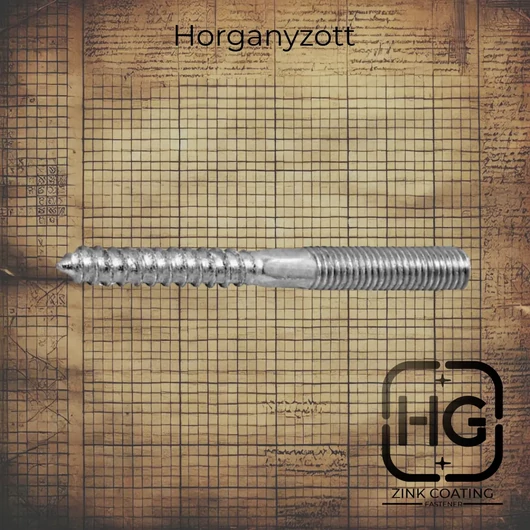 M8 x 160 mm Horganyzott mosdórögzítő csavar fa fém, DIN 978 szabványú