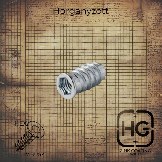 6 x 13 mm Horganyzott famenetű peremes anya, DIN 7965 szabványú